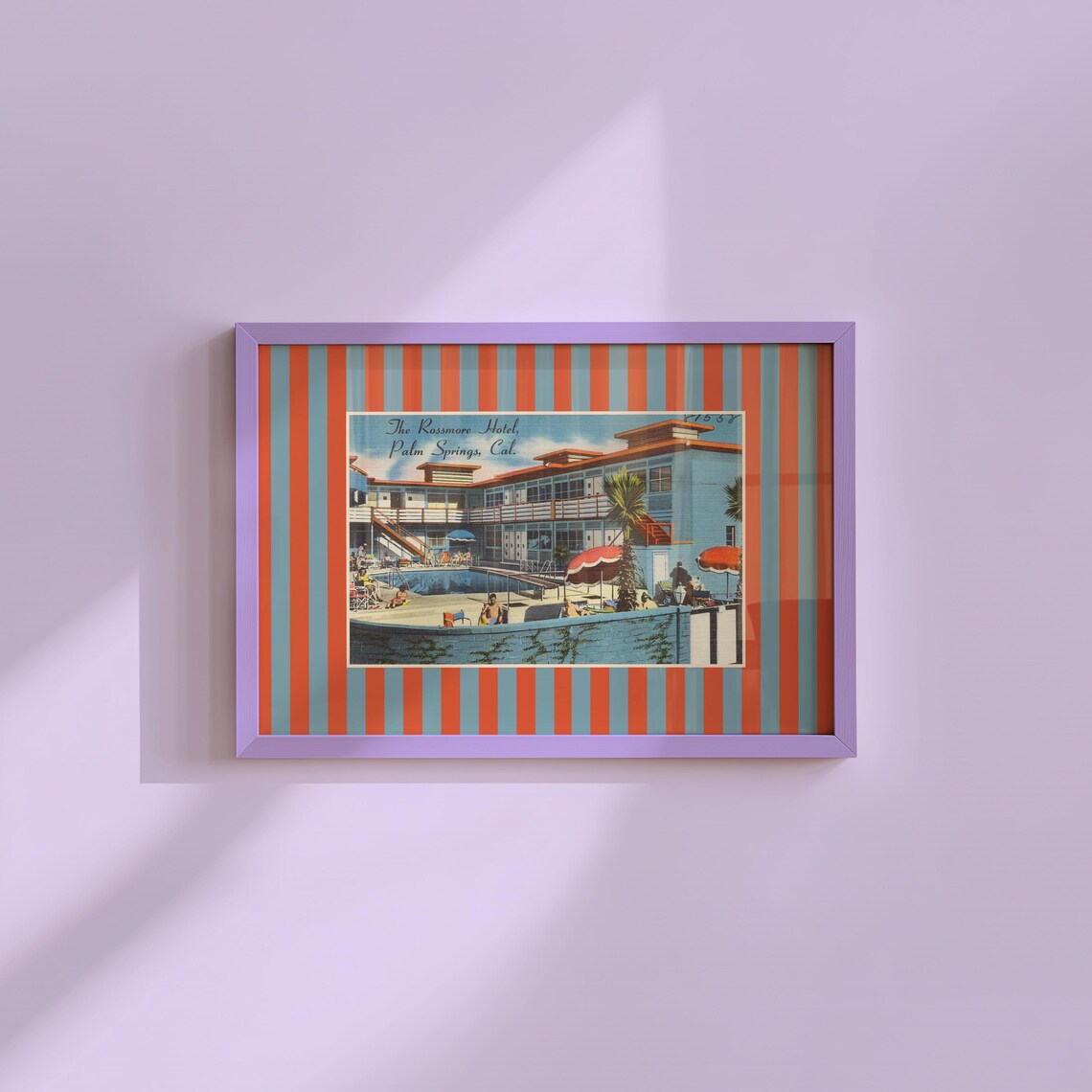 The Rossmore Hotel Palm Springs Retro Pool Postcard Collage Poster