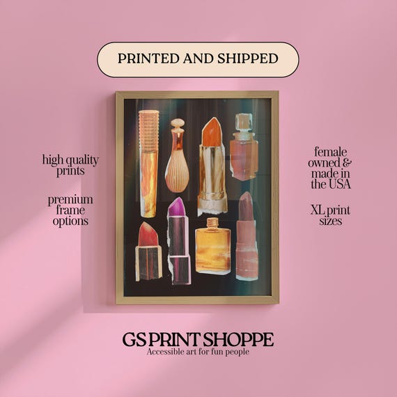 Lipstick Collage Vertical Art Print