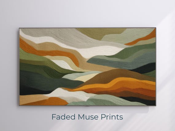Abstract Layered Landscape Frame Tv Art Rustic Earthy Decor Digital Download 2101