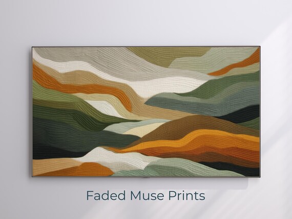 Boho Earthy Rolling Hills Abstract Landscape Modern Wall Art