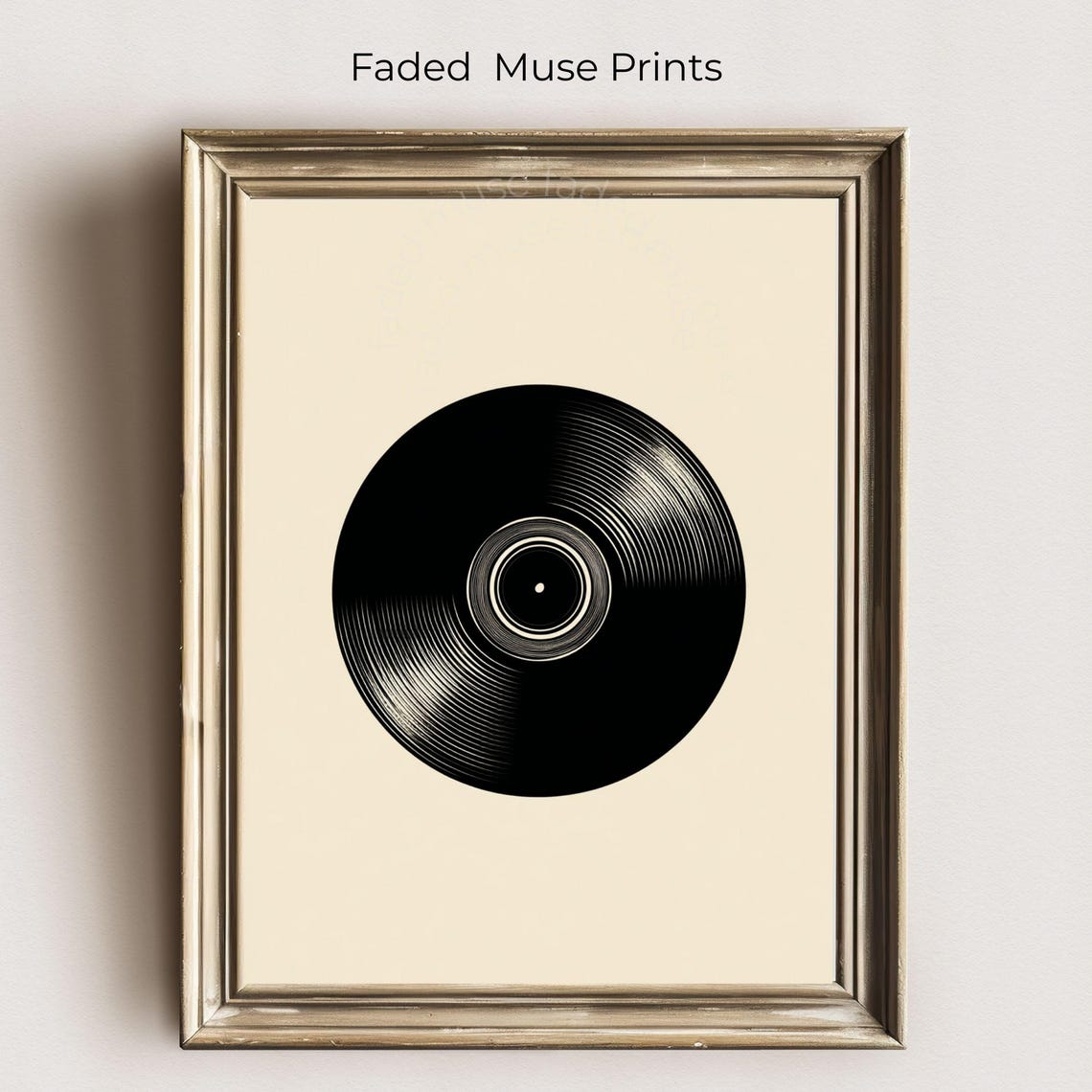 Vinyl Record Print Minimalist Music Wall Art Digital Download