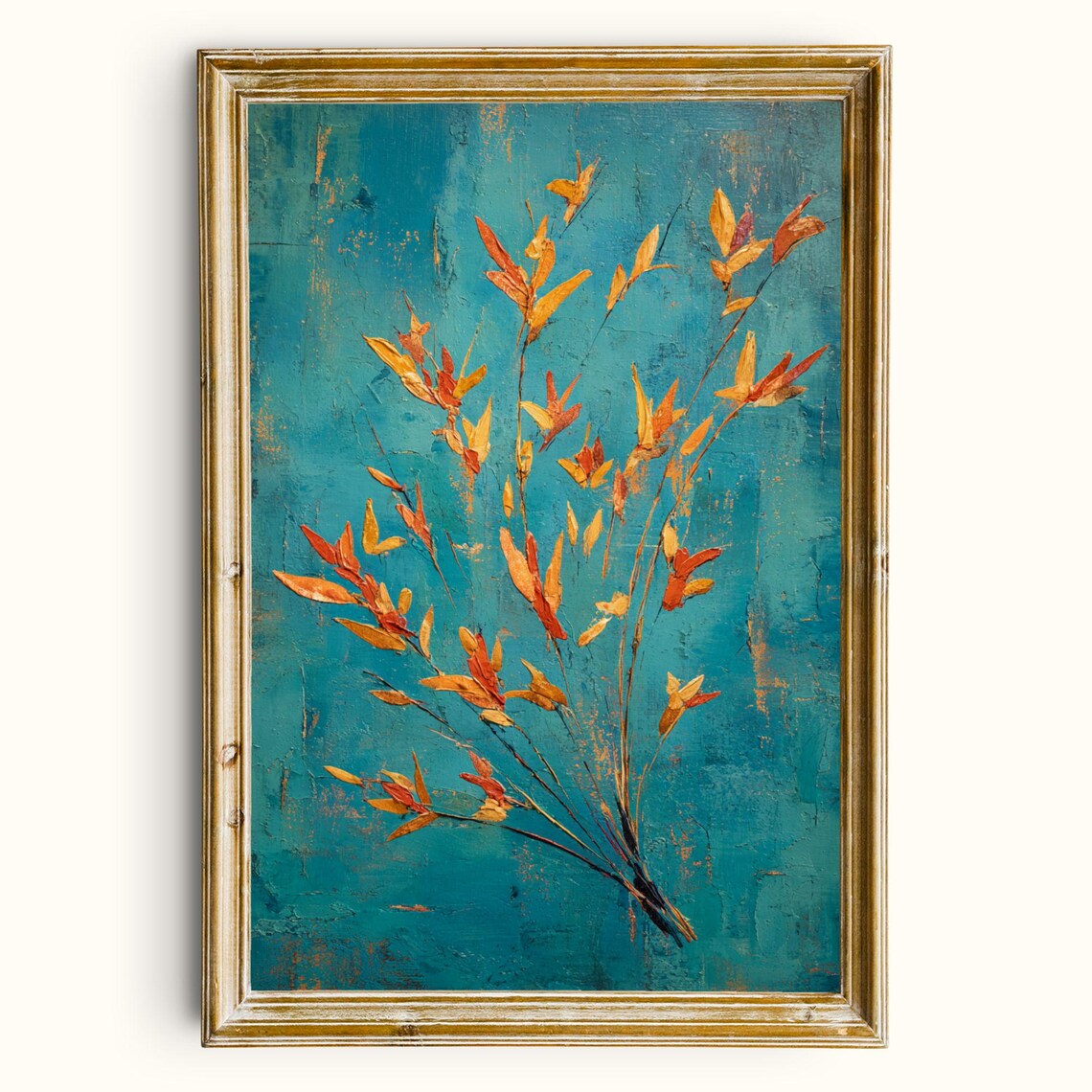 Autumn Botanical, Vintage Textured Art Print