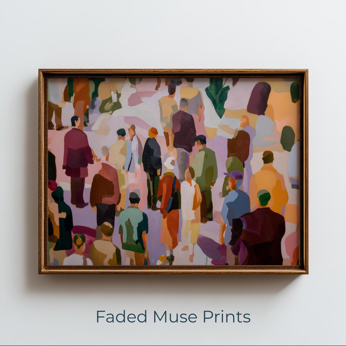 Abstract Crowd of Colorful People Modern Painting Art Poster
