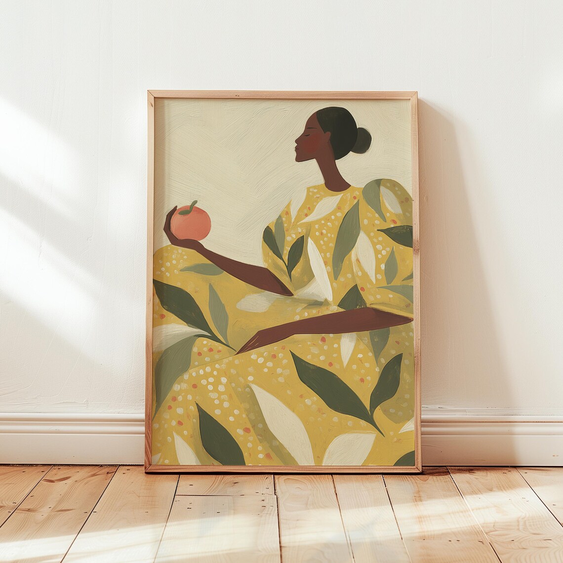 Black Woman Afrocentric Fruit Botanical Poster