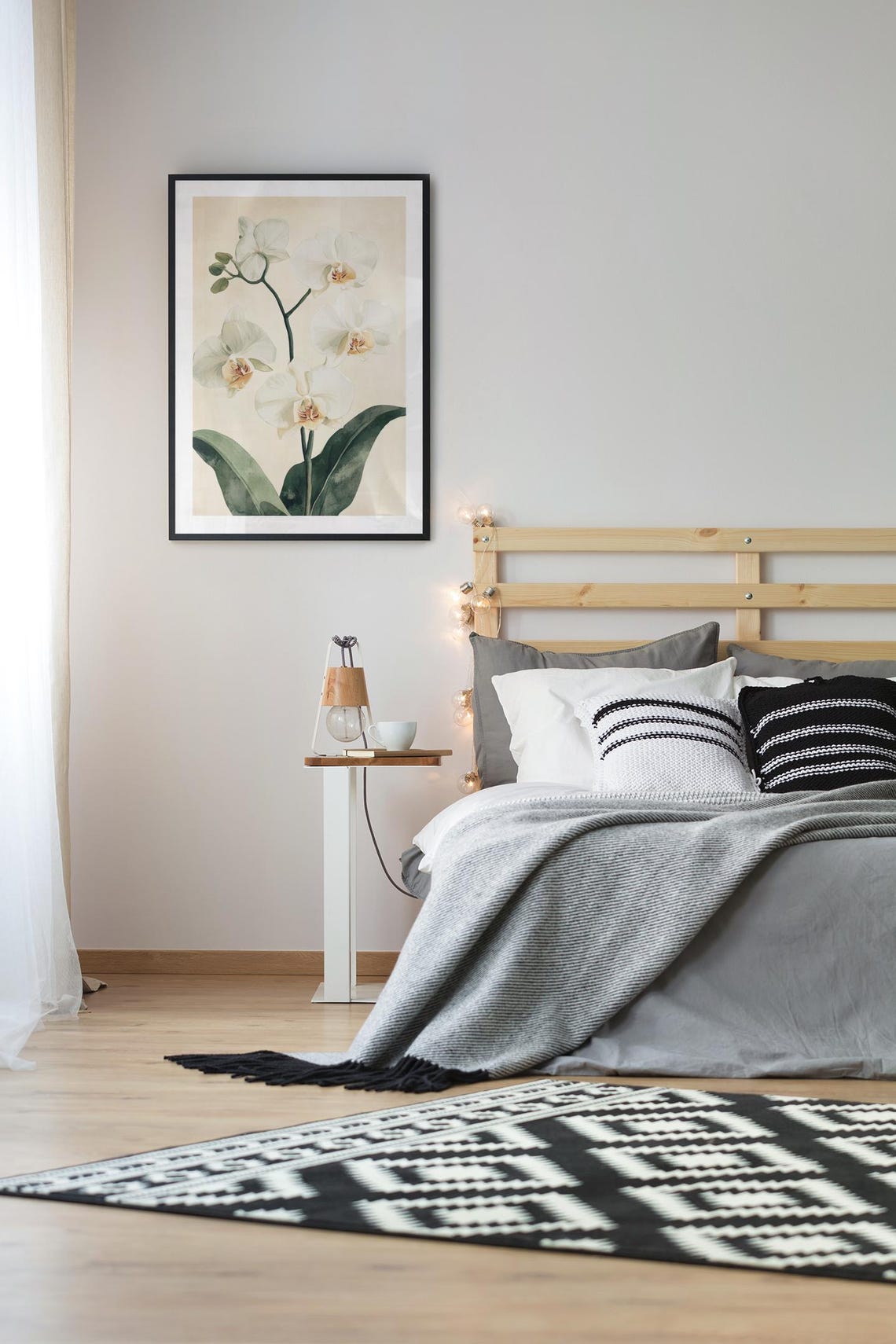 White Phalaenopsis Orchid Blooms Elegant Watercolor Floral Poster - Image 4