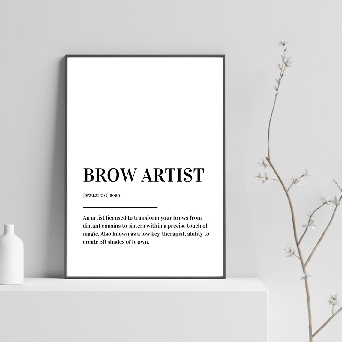 Brow Artist Definition Brow Tech Gift Dictionary Style Poster