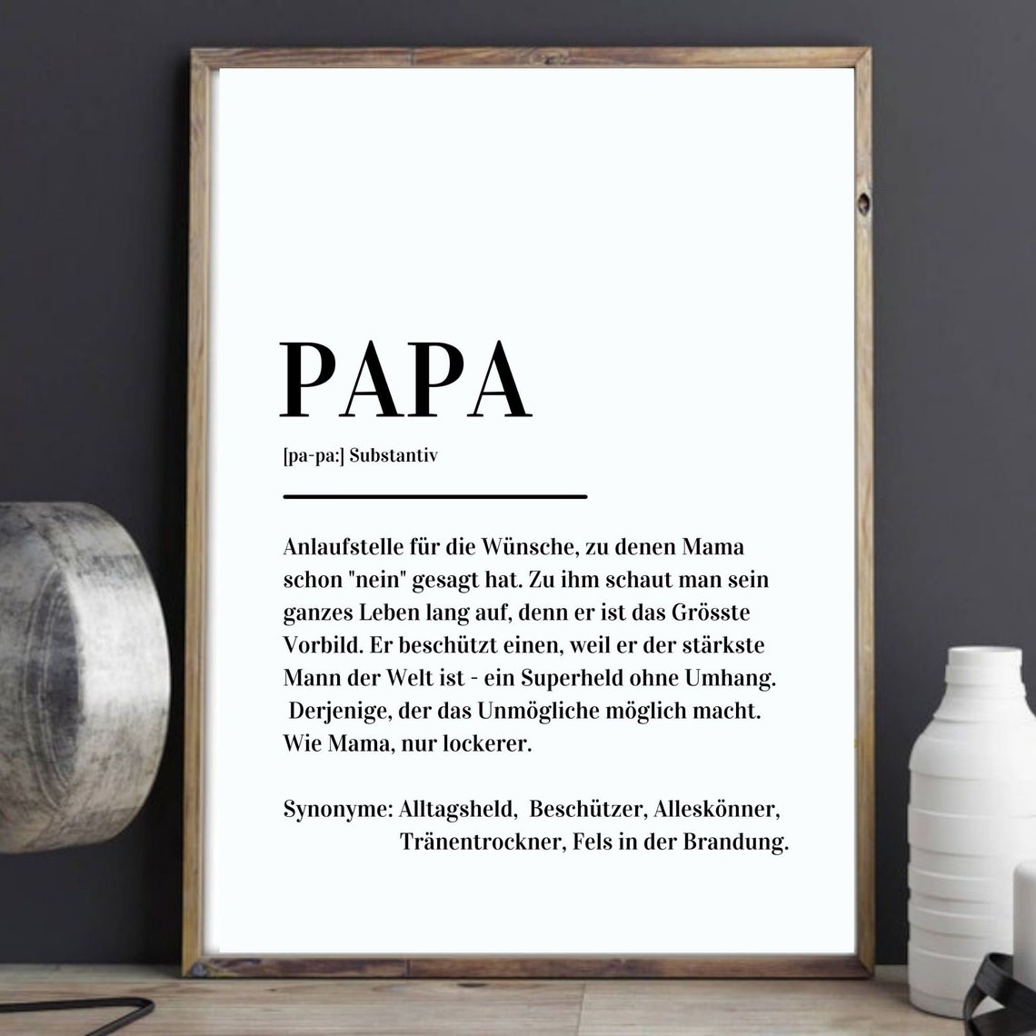 Papi Definition German Dad Gift Minimalist Typography Poster - Image 6