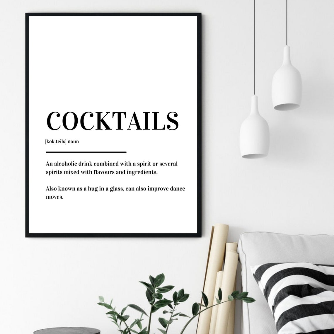 Cocktails Funny Hug in a Glass Definition Kitchen Bar Decor Poster - Image 6