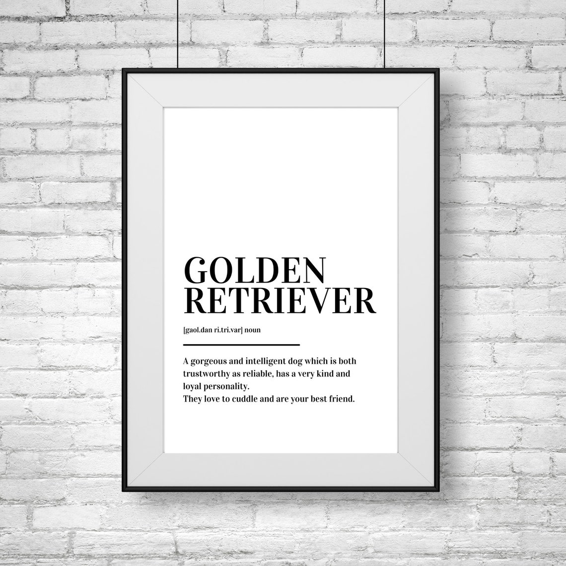 Golden Retriever Definition Typography Dog Lover Gift Poster - Image 2
