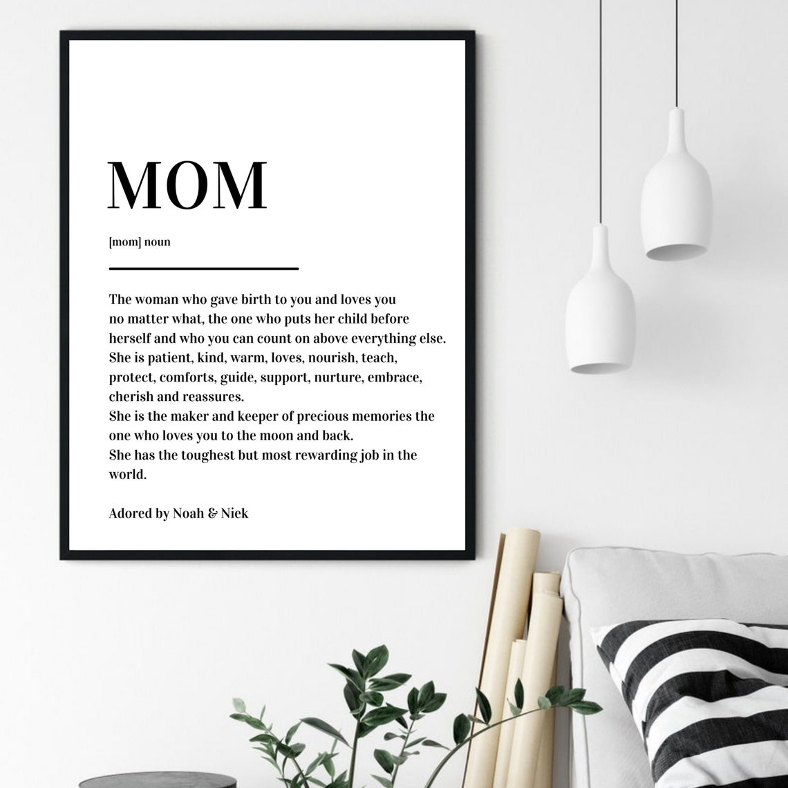 Personalized Mama Definition Mothers Day Gift Black White Word Poster - Image 4