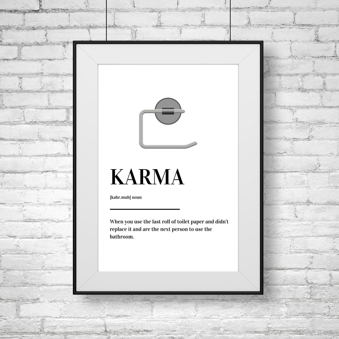 Karma Definition Funny Bathroom Quote Dictionary Style Poster - Image 2