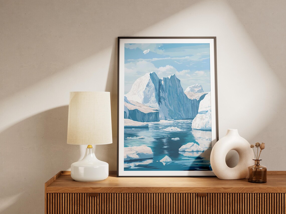 Ilulissat Icefjord Blue Icebergs Arctic Fjord Greenland Poster - Image 5