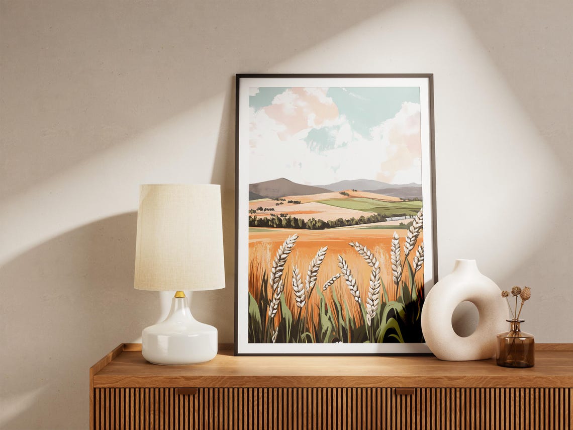 Golden Wheat Field With Rolling Hills Summer Countryside Poster - Image 5