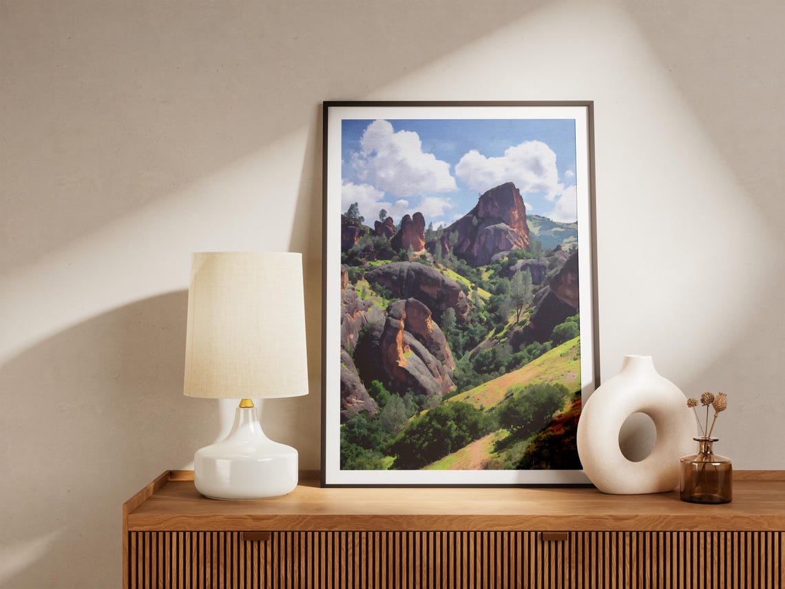 Pinnacles National Park Watercolor Rock Spires Scenic Poster - Image 4