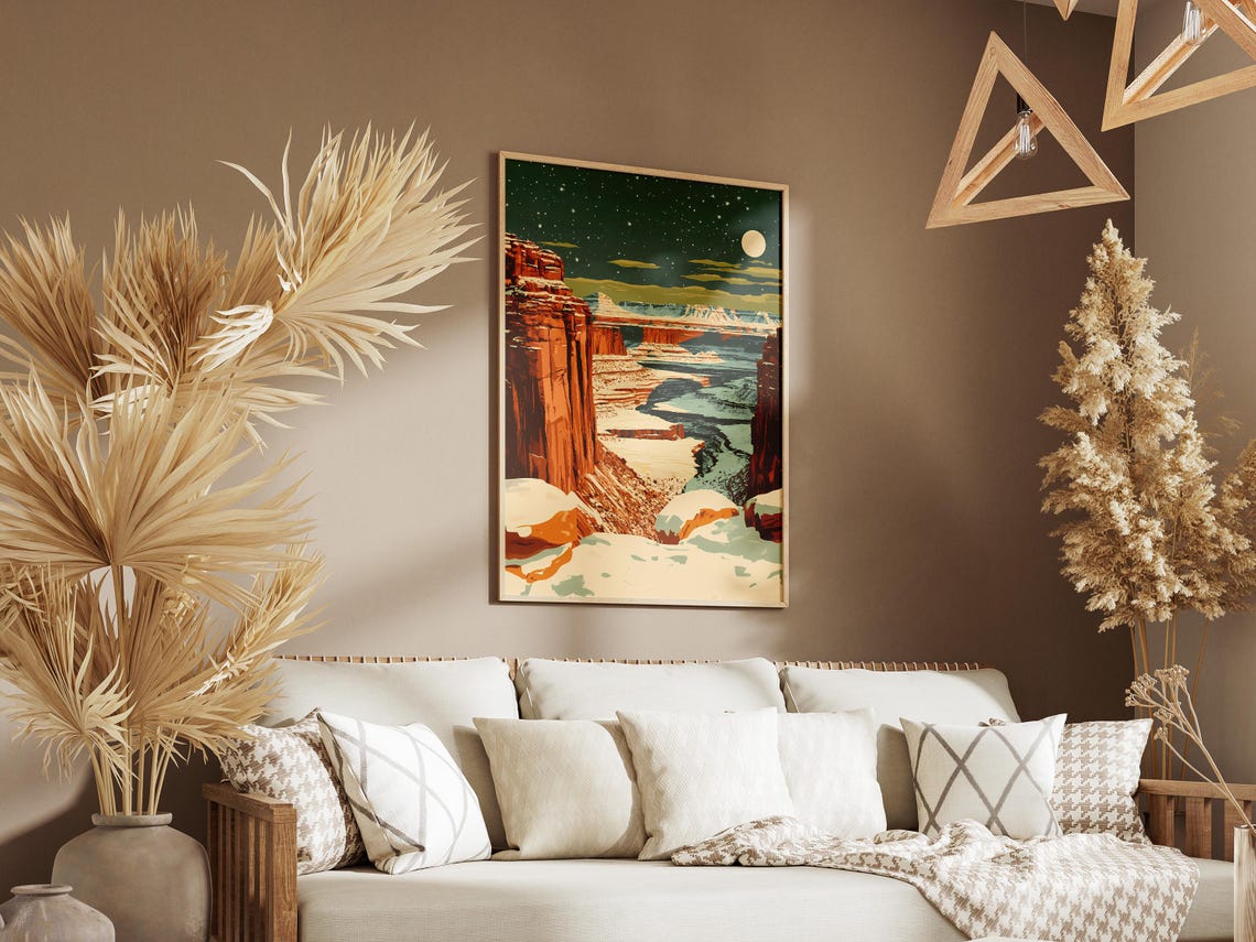 Canyonlands National Park Winter Snow Poster Utah Landscape Art Print Vintage Travel Poster National Park Art Festive Holiday Decor - Image 3