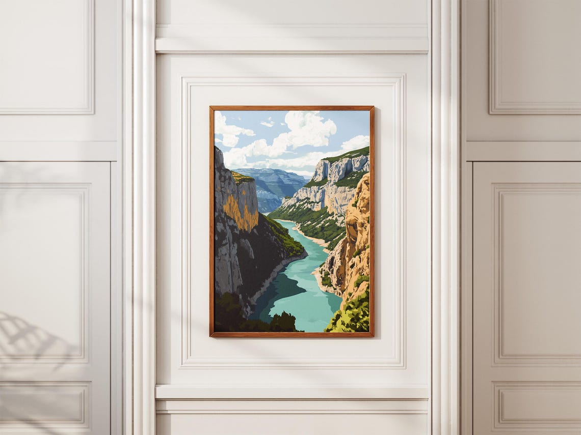 Verdon Gorge France Turquoise River Limestone Cliffs Travel Poster - Image 2