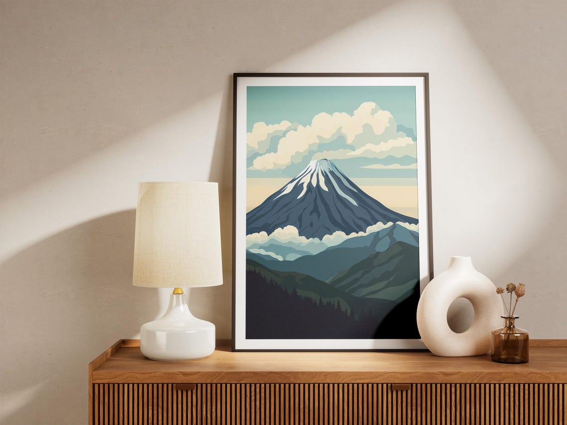 Kamchatka Russia Snow Capped Volcano Rising Above Clouds Poster - Image 5