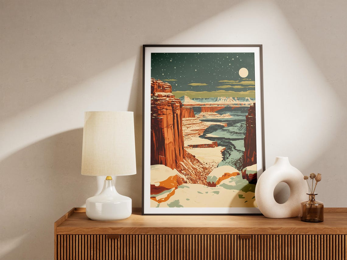Canyonlands National Park Red Rock Gorge Under a Starry Moon Poster - Image 5
