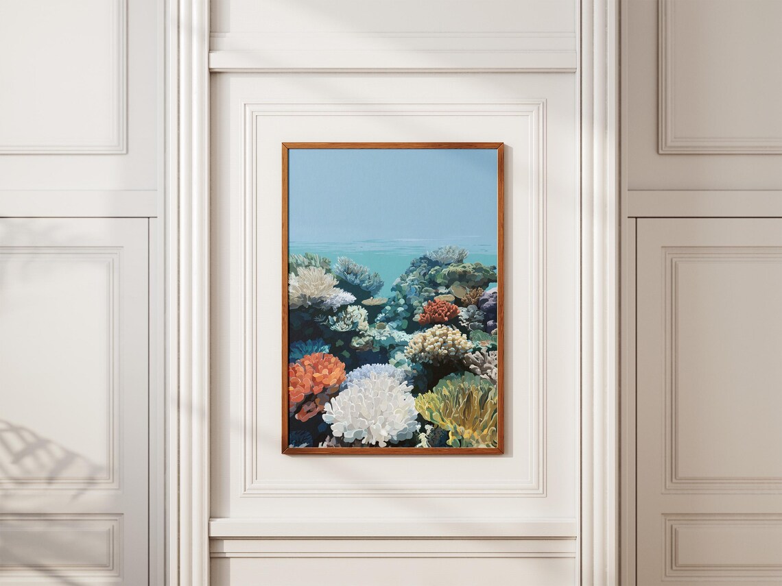 Underwater Coral Reef Colorful Tropical Fish Habitat Ocean Poster - Image 2