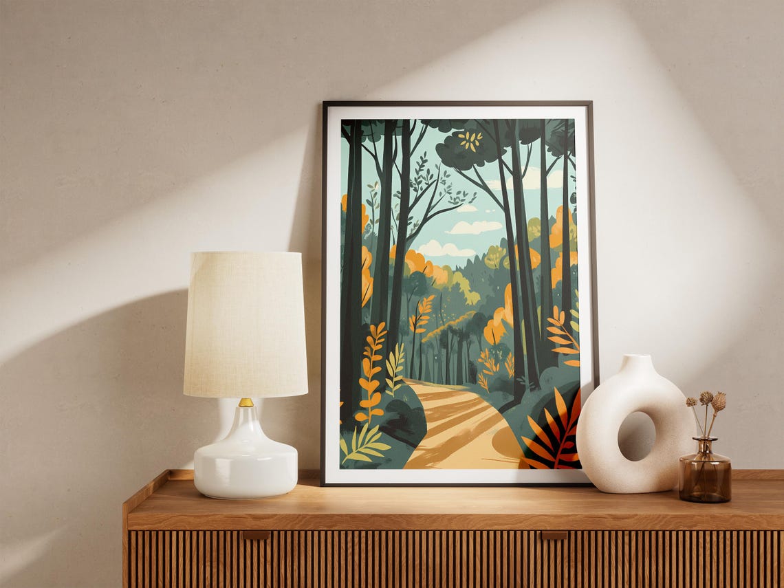 Madeira Portugal Laurel Forest Golden Path Tall Trees Poster - Image 5