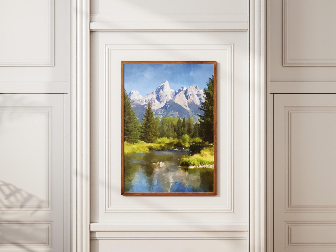 Grand Teton National Park Poster Travel Art Print Mountain Landscape Wall Wyoming Decor Nature Photography Vacation Souvenir - Image 2