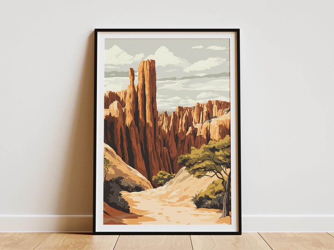 Tsingy de Bemaraha Madagascar Limestone Spires Stone Forest Poster