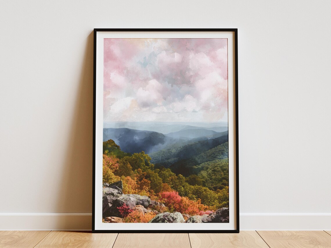 Shenandoah National Park Blue Ridge Autumn Valley Scenic Poster