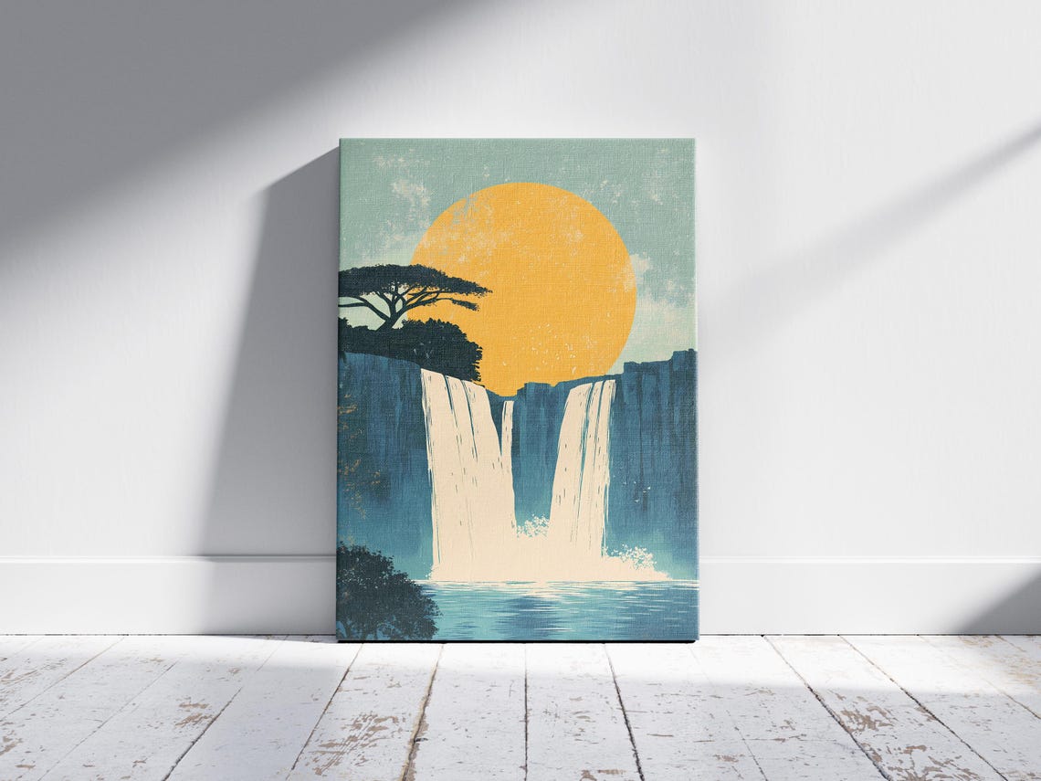 Blue Nile Falls Ethiopia Twin Waterfall Sunset Travel Poster - Image 2