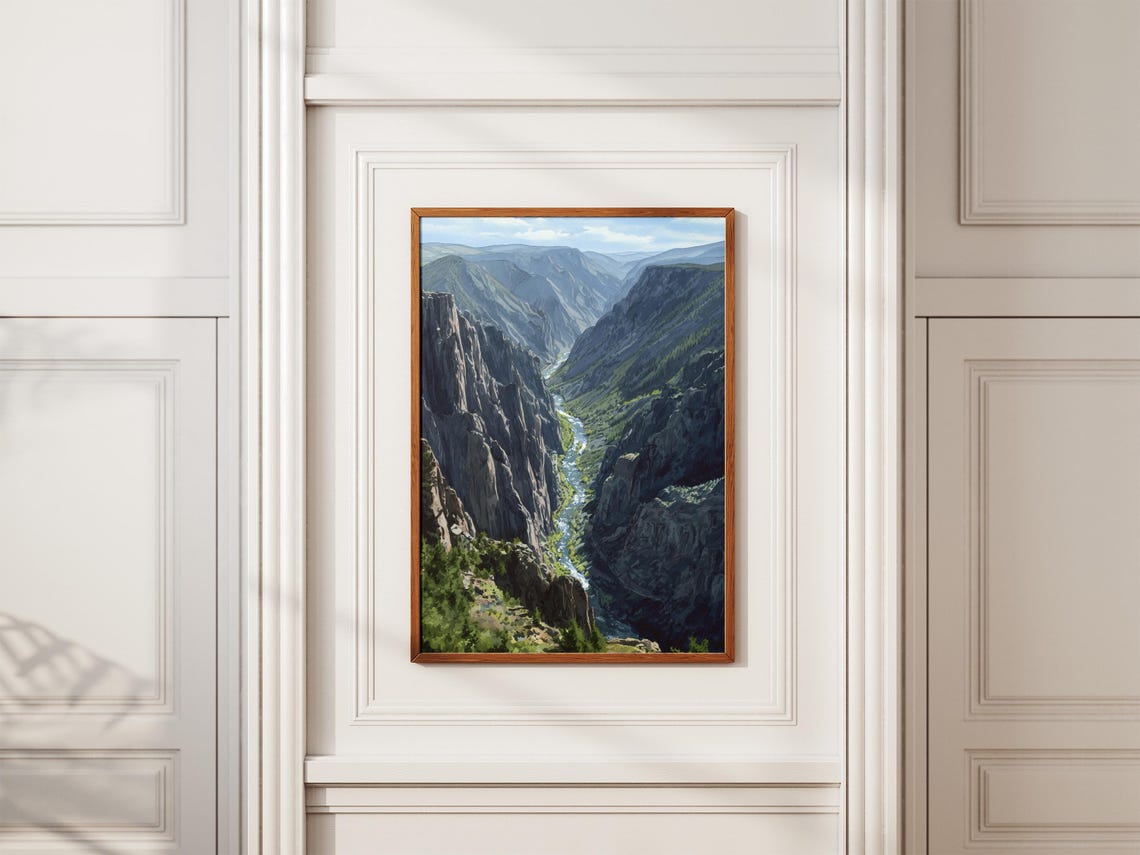 Black Canyon Of The Gunnison National Park Watercolor Poster - Image 2