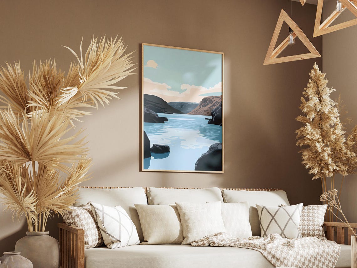 Iceland Blue Lagoon Milky Blue Waters Between Dark Lava Rocks Poster - Image 3
