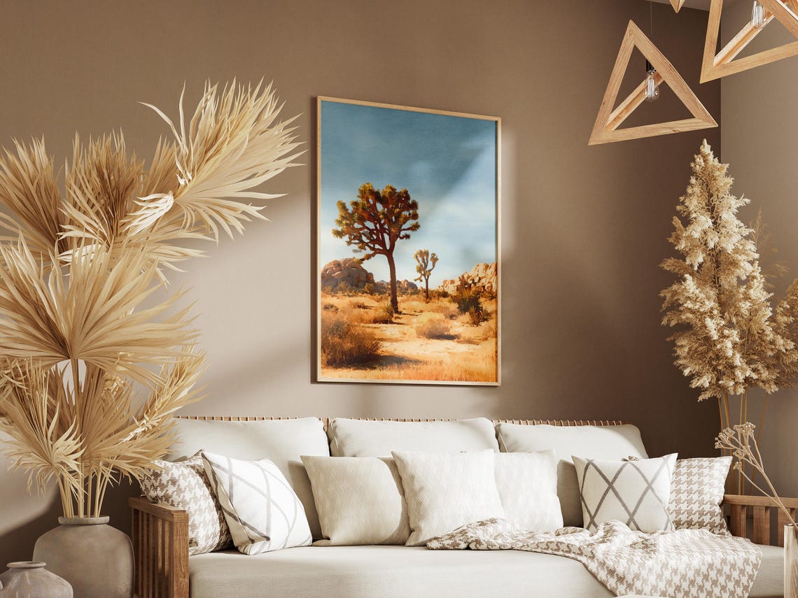 Joshua Tree National Park Twin Joshua Trees Desert Art Poster - Image 3