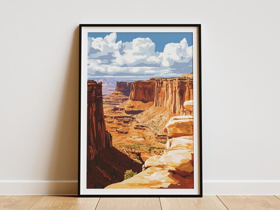 Canyonlands National Park Utah Towering Cliffs Desert Vista Travel Poster