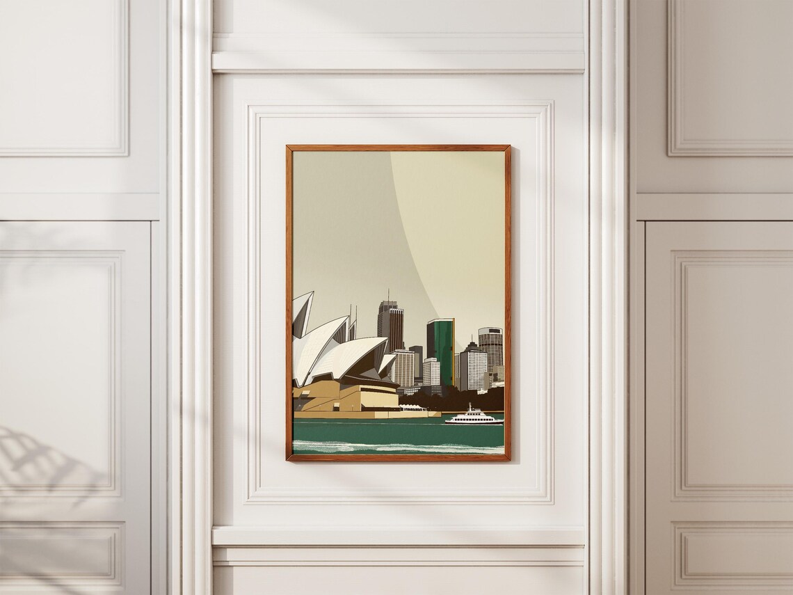 Sydney Opera House Minimalist Cityscape Harbor Travel Art Poster - Image 2