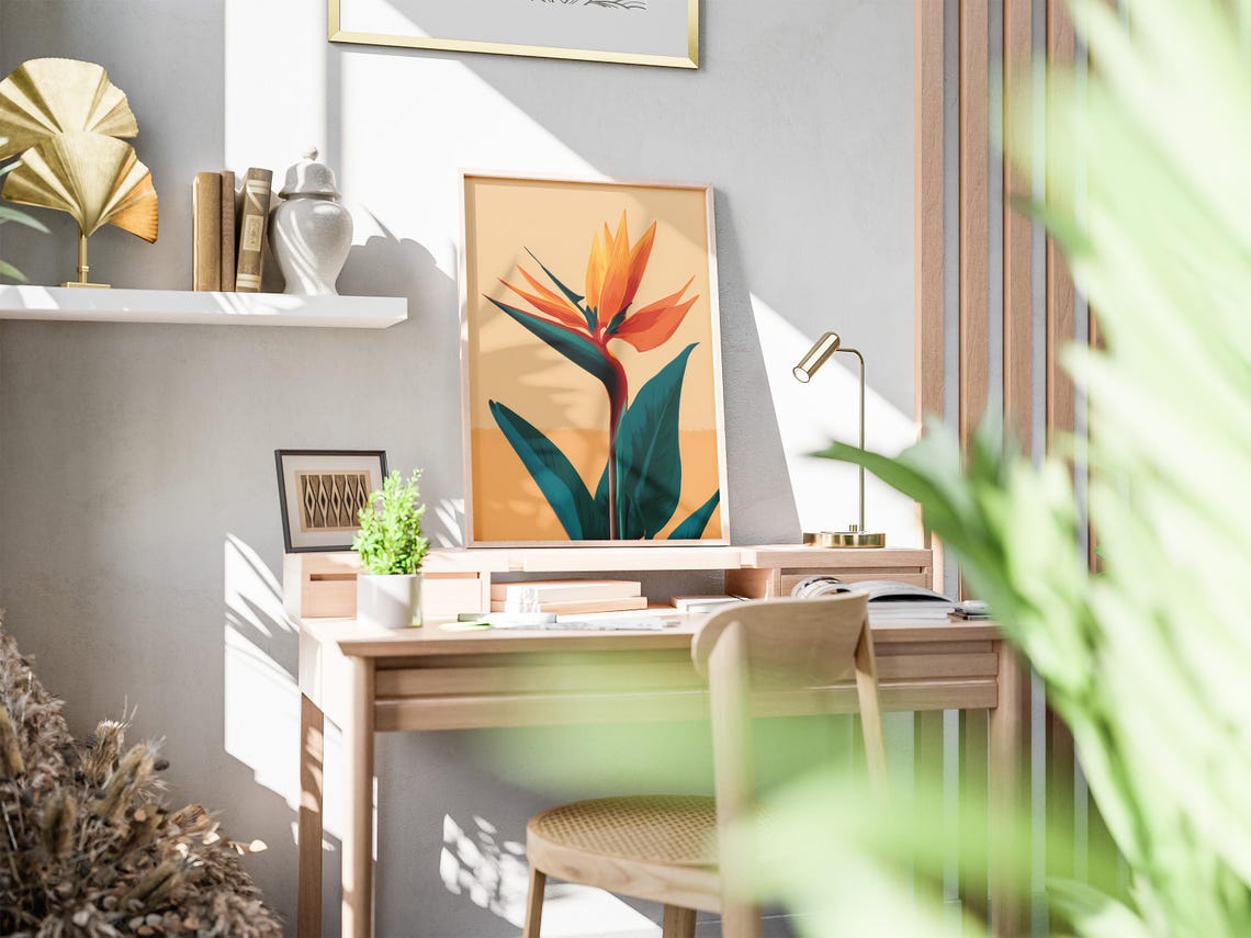 Bird of Paradise Flower Tropical Botanical Illustration Poster - Image 2