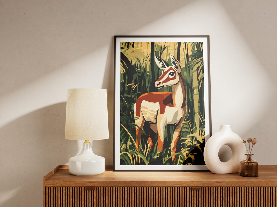Okapi Jungle Wildlife Portrait Exotic Rainforest Animal Art Poster - Image 4