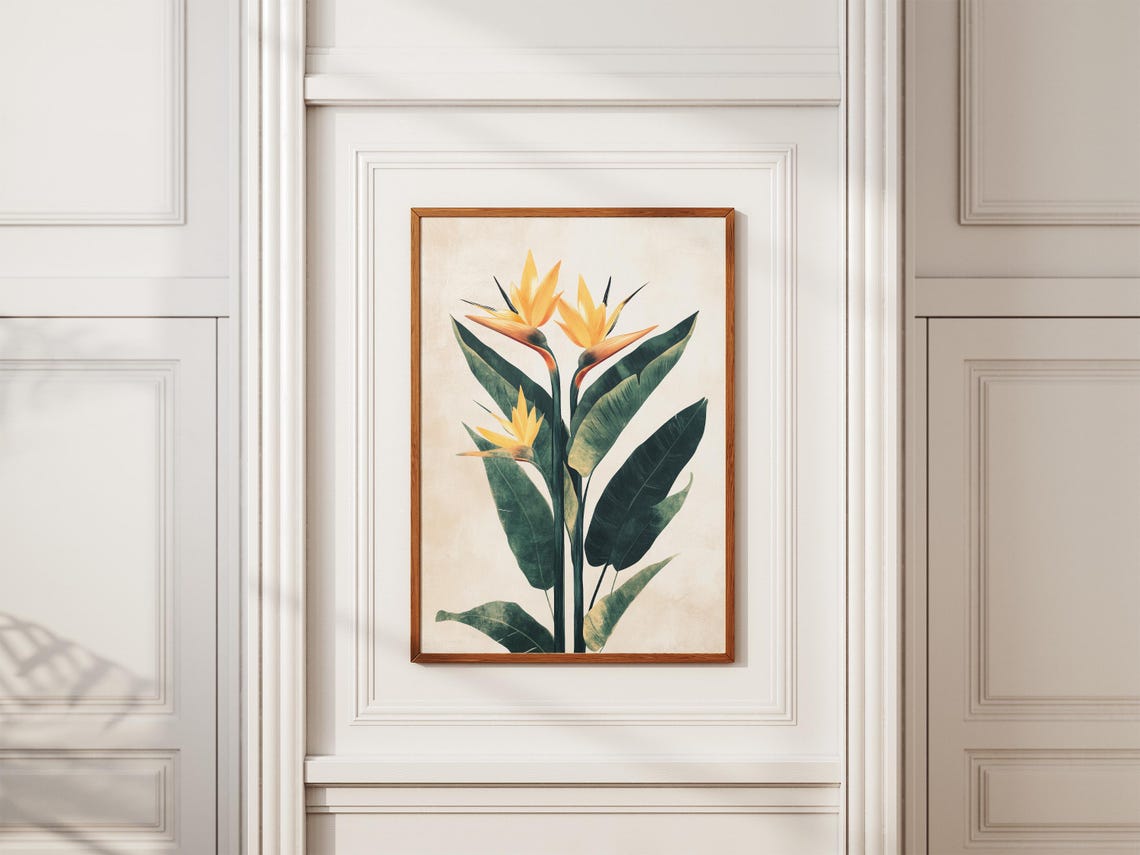 Bird Of Paradise Tropical Flower Minimalist Botanical Art Poster - Image 2