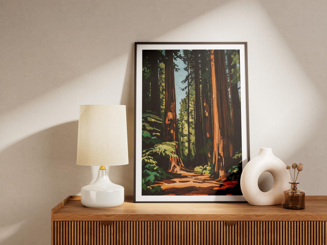 Redwood National Park Towering Forest Trail Vintage Travel Poster - Image 4