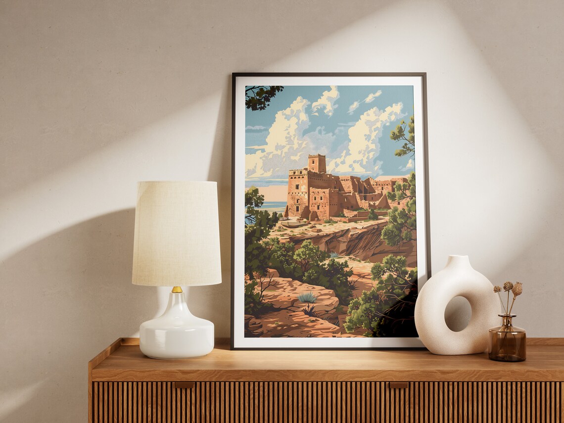 Mesa Verde National Park Cliff Dwellings Vintage Travel Poster - Image 2