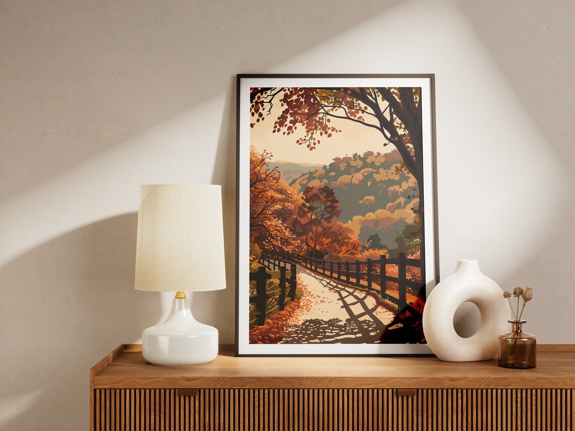 Autumn Forest Path Vintage Travel Poster - Image 2