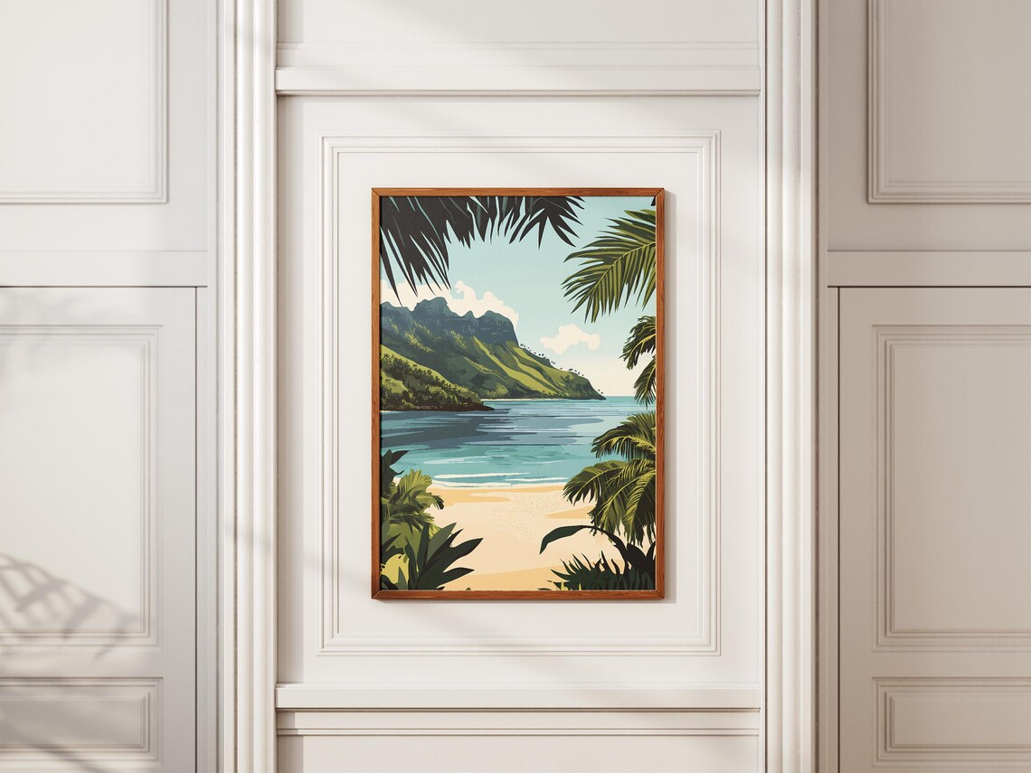 Fatu Hiva French Polynesia Lush Green Island Peaks Beach Poster - Image 2