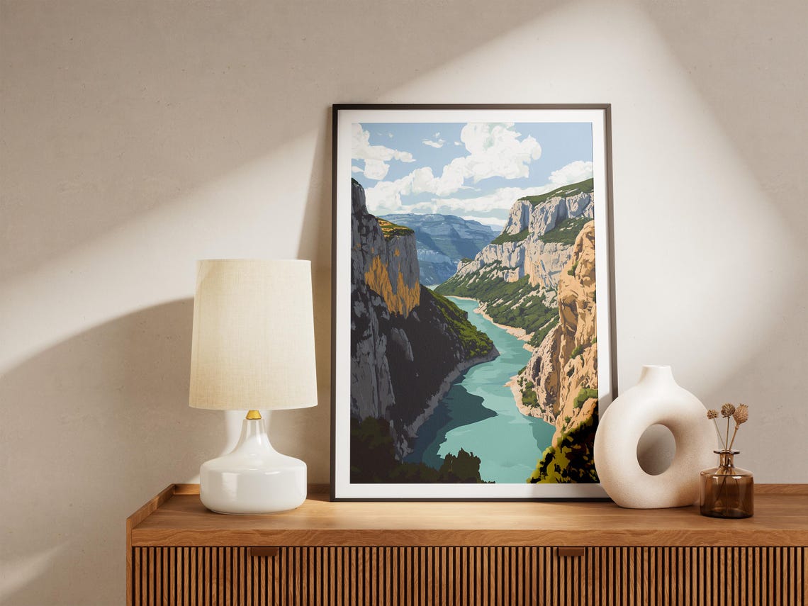 Verdon Gorge France Turquoise River Limestone Cliffs Travel Poster - Image 4