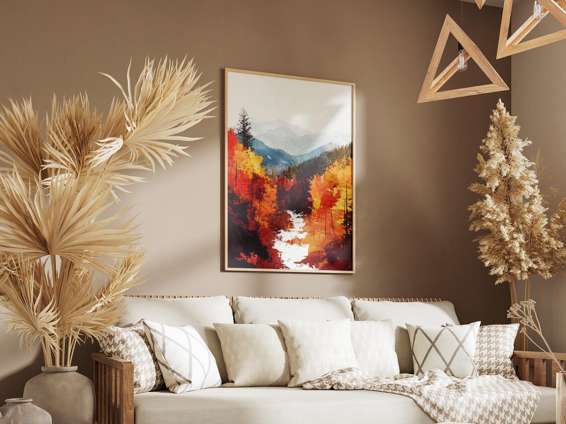 Red River Gorge Kentucky Autumn Colors Gorge Landscape Art Poster - Image 3