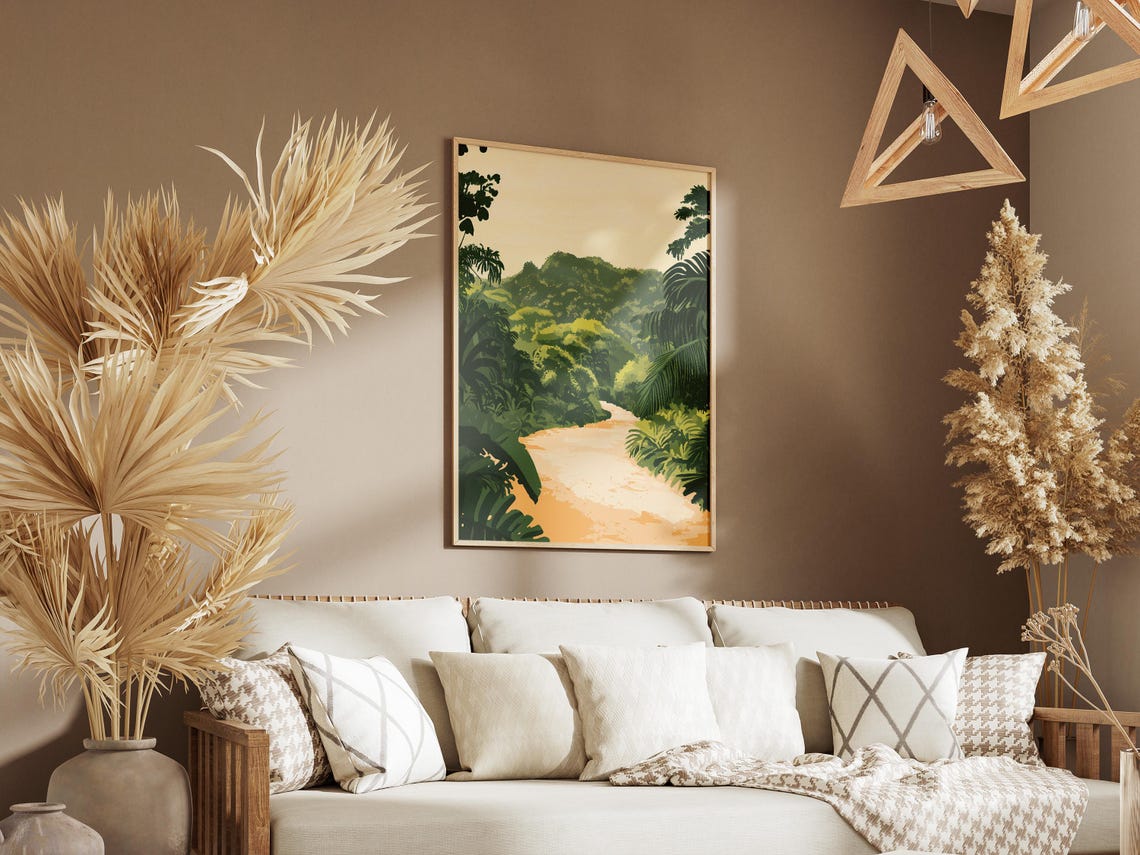 Jungle River Poster Lush Tropical Forest Path Wall Decor Gift Decor - Image 3