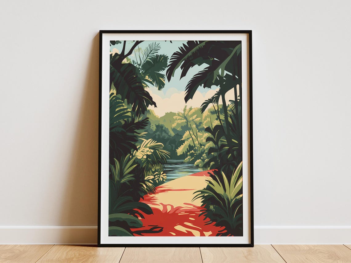 Darien National Park Panama Jungle Path River Canopy Travel Poster