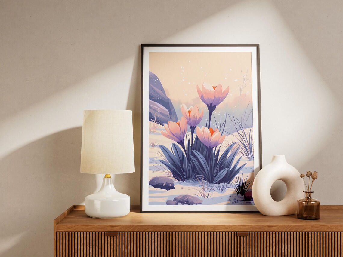 Spring Crocus Flowers, Botanical Pastel Art Print - Image 5