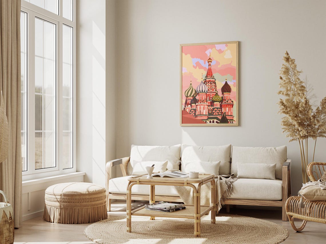 Saint Basils Cathedral Moscow Red Square Colorful Travel Poster - Image 4