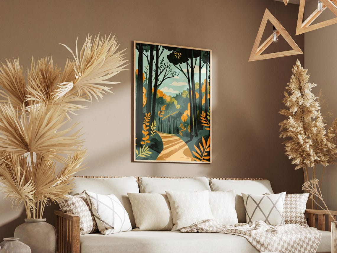 Madeira Portugal Laurel Forest Golden Path Tall Trees Poster - Image 3