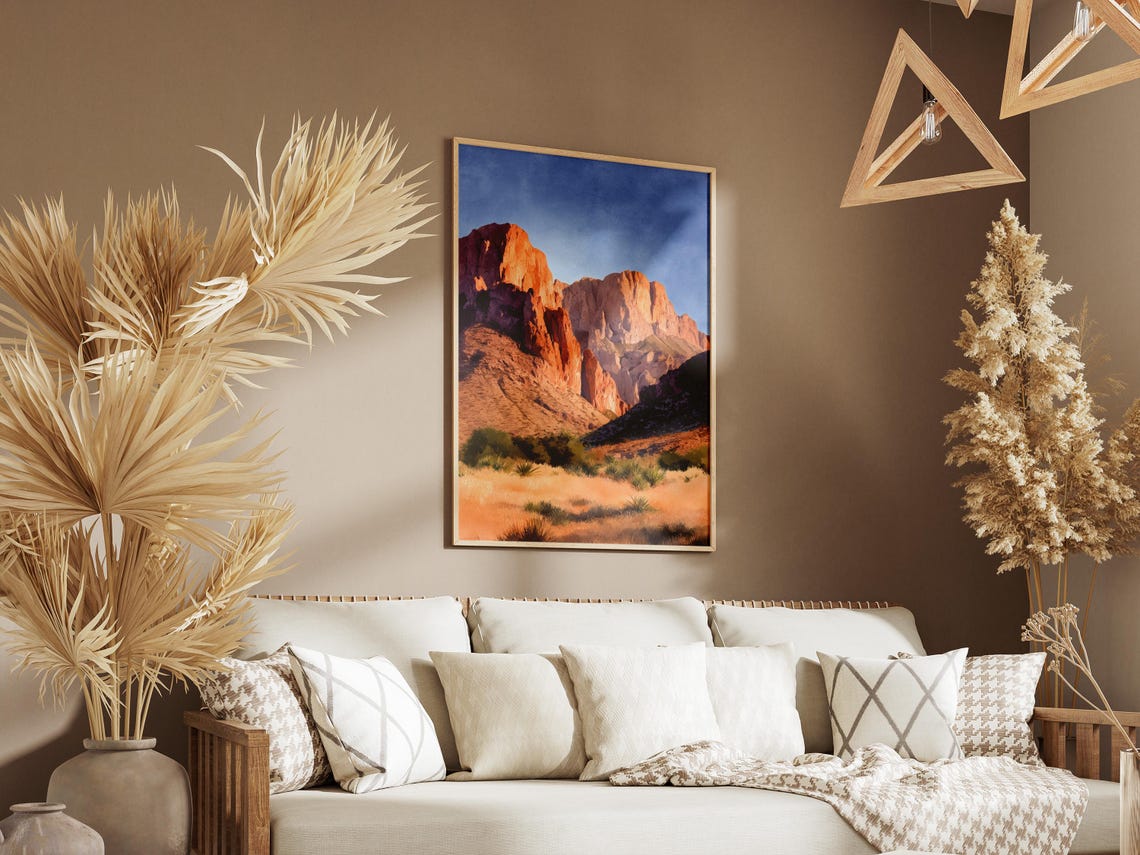 Big Bend National Park Texas Red Rock Desert Sunset Art Poster - Image 3