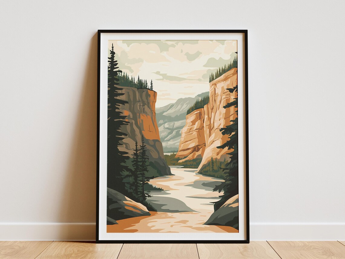 Wood Buffalo National Park River Canyon Sandstone Cliffs Poster