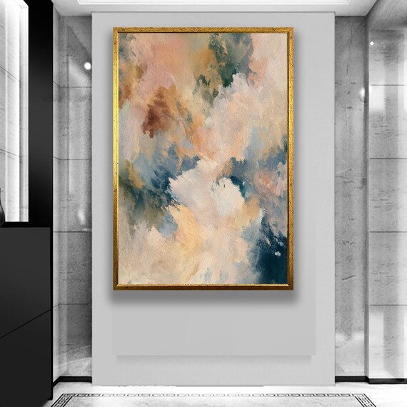 Abstract Impressionist Canvas Soft Neutral Wall Art For Modern Home Decor